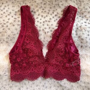 Victoria's Secret Lace Bralette in Rich Burgundy - Size Extra Small